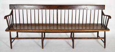 American Windsor Faux Bamboo Spindled 8 Leg Settee