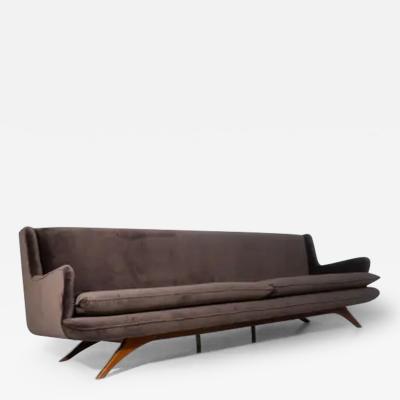 American brown velvet sofa