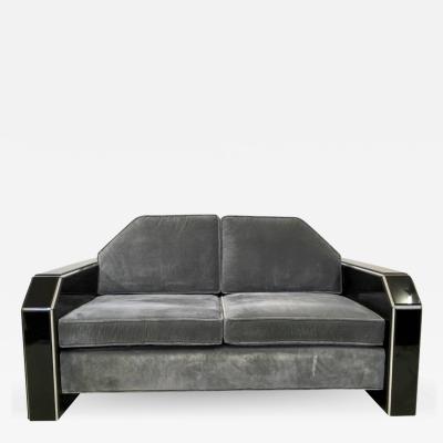 American lucite and velvet sofa