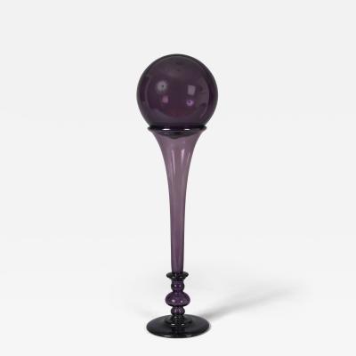 Amethyst Blown Glass Trumpet Vase with Packing Ball