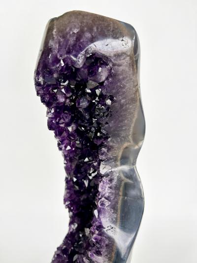 Amethyst Crystal Geode Cluster on Custom Stand Uruguay 