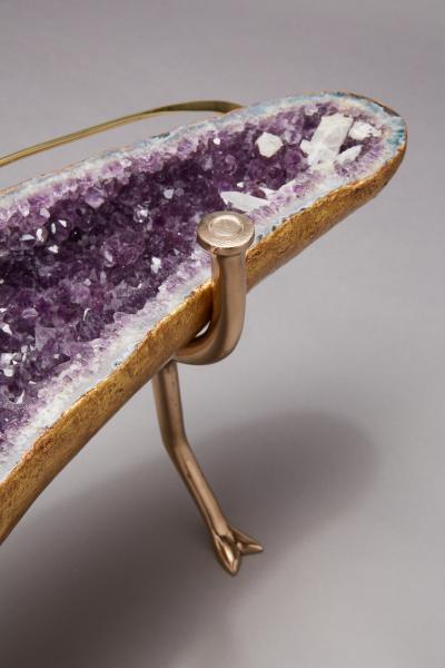 Amethyst and 22K Gold Leaf Butterfly Coffee Table