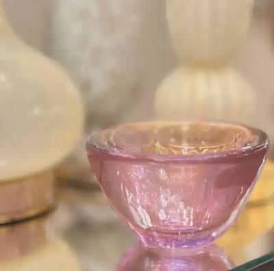Amethyst and Pink Murano Glass Bowl with Avventurina