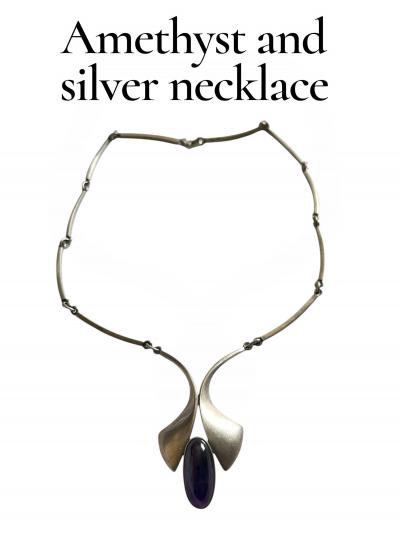 Amethyst and silver necklace