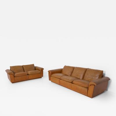 Ammannati Vitelli Ammannati Vitelli Attr Two Italian in Brown Leather Sofas