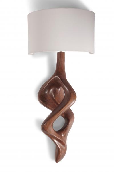 Amorph Nomi Sconces Natural Walnut with Ivory shade