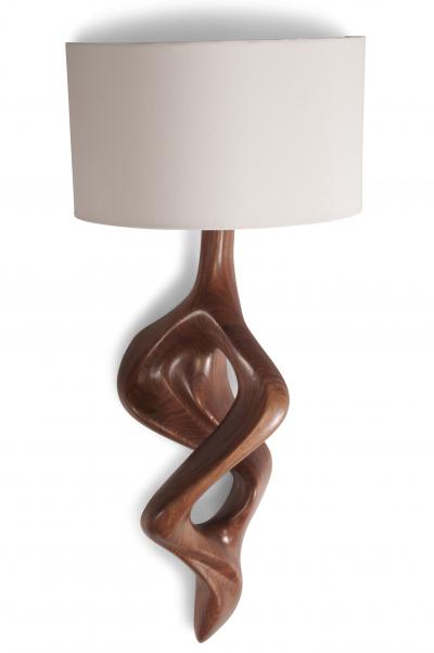 Amorph Nomi Sconces Natural Walnut with Ivory shade