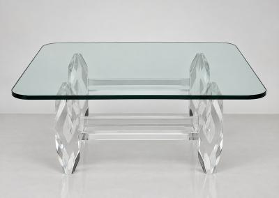 Amparo Calderon Tapia Amparo Calderon Tapia Diamante Sculptural Lucite Glass Coffee Table