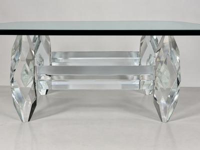 Amparo Calderon Tapia Amparo Calderon Tapia Diamante Sculptural Lucite Glass Coffee Table