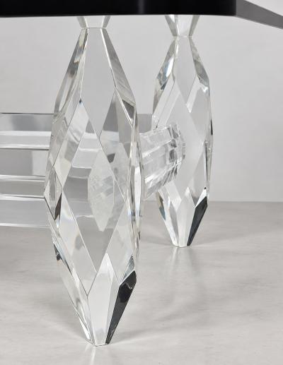 Amparo Calderon Tapia Amparo Calderon Tapia Diamante Sculptural Lucite Glass Coffee Table