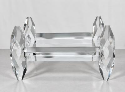 Amparo Calderon Tapia Amparo Calderon Tapia Diamante Sculptural Lucite Glass Coffee Table
