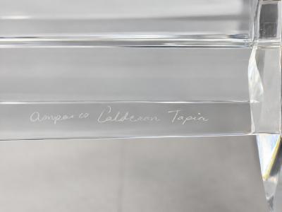 Amparo Calderon Tapia Amparo Calderon Tapia Diamante Sculptural Lucite Glass Coffee Table