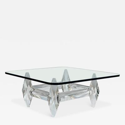 Amparo Calderon Tapia Amparo Calderon Tapia Diamante Sculptural Lucite Glass Coffee Table