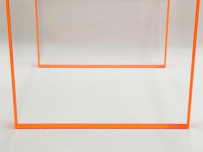 Amparo Calderon Tapia Fluorescent Pink Clear Lucite Bench by Amparo Calderon Tapia
