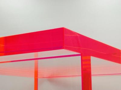 Amparo Calderon Tapia Fluorescent Pink Clear Lucite Bench by Amparo Calderon Tapia
