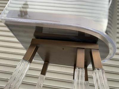 Amparo Calderon Tapia Lithe Barstool in Lucite Solid Brass by Amparo Calderon Tapia