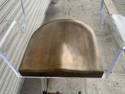 Amparo Calderon Tapia Lithe Barstool in Lucite Solid Brass by Amparo Calderon Tapia