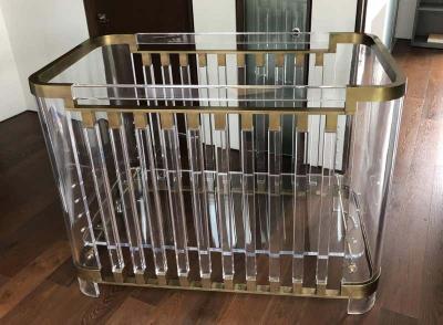 Amparo Calderon Tapia Lithe Lucite Brass Baby Crib by Amparo Calderon Tapia