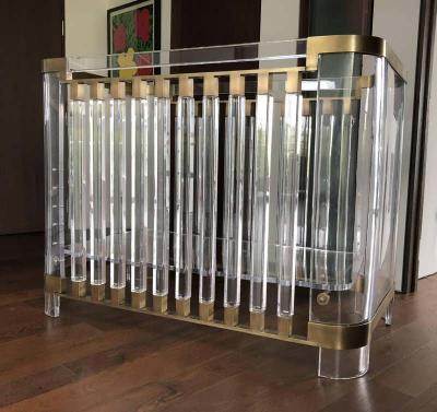 Amparo Calderon Tapia Lithe Lucite Brass Baby Crib by Amparo Calderon Tapia
