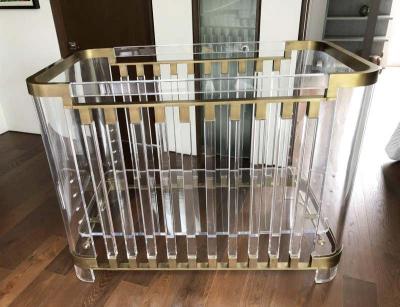 Amparo Calderon Tapia Lithe Lucite Brass Baby Crib by Amparo Calderon Tapia