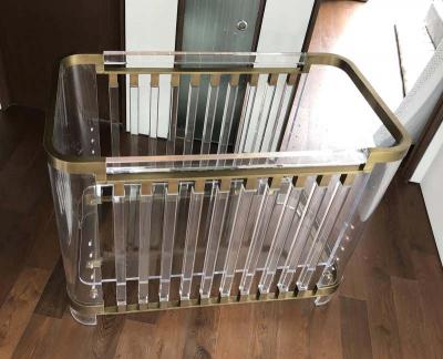 Amparo Calderon Tapia Lithe Lucite Brass Baby Crib by Amparo Calderon Tapia