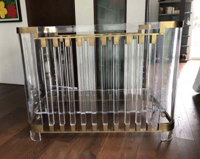 Amparo Calderon Tapia Lithe Lucite Brass Baby Crib by Amparo Calderon Tapia