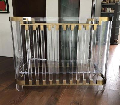 Amparo Calderon Tapia Lithe Lucite Brass Baby Crib by Amparo Calderon Tapia