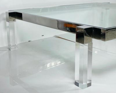 Amparo Calderon Tapia Lucite Solid Stainless Steel Coffee Table by Amparo Calderon Tapia