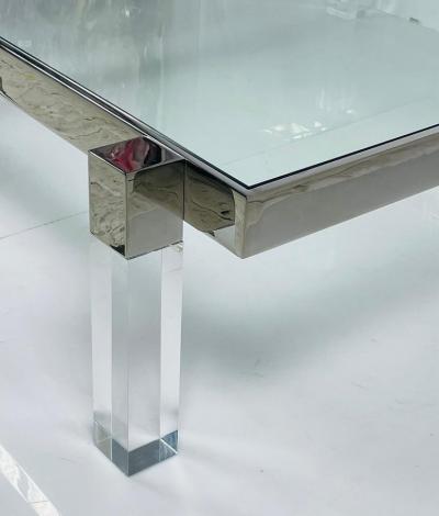 Amparo Calderon Tapia Lucite Solid Stainless Steel Coffee Table by Amparo Calderon Tapia