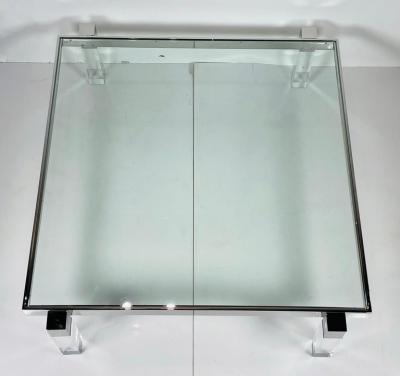 Amparo Calderon Tapia Lucite Solid Stainless Steel Coffee Table by Amparo Calderon Tapia