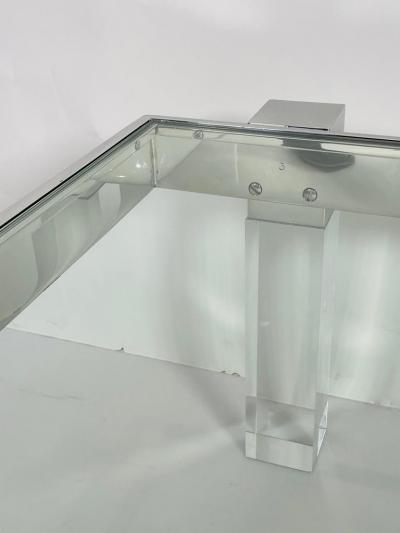 Amparo Calderon Tapia Lucite Solid Stainless Steel Coffee Table by Amparo Calderon Tapia