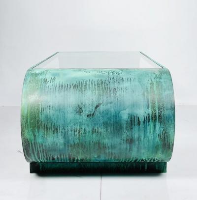 Amparo Calderon Tapia Scroll Coffee Table in Copper Acid Finish by Amparo Calderon Tapia