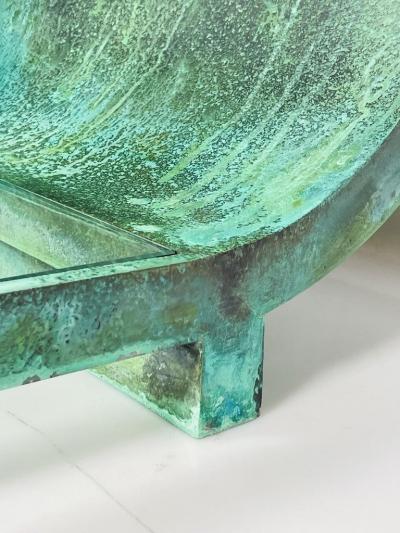 Amparo Calderon Tapia Scroll Coffee Table in Copper Acid Finish by Amparo Calderon Tapia