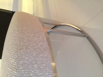 Amparo Calderon Tapia Stunning Custom Designed Round Ottoman with Stainless Steel Base