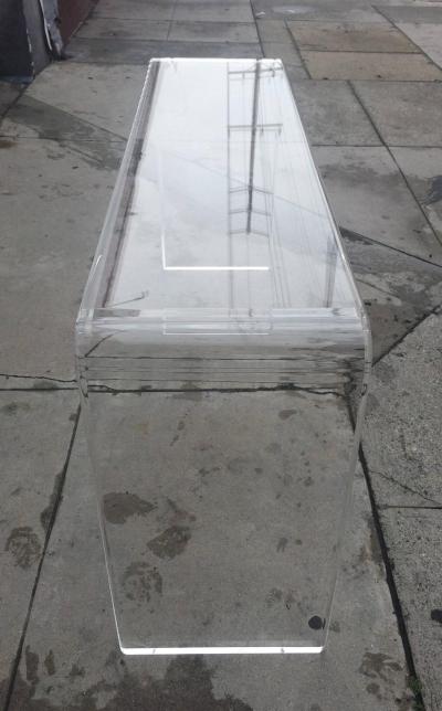 Amparo Calderon Tapia Stunning Waterfall Console in Lucite by Amparo Caldero n Ta pia Signed