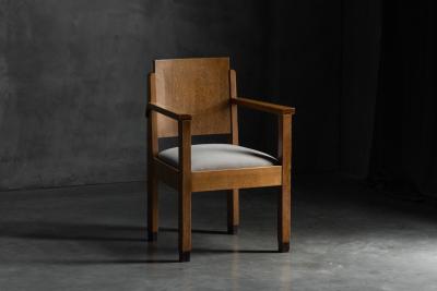Amsterdam School Art Deco Oak Armchairs Netherlands 1920s