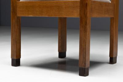 Amsterdam School Art Deco Oak Armchairs Netherlands 1920s