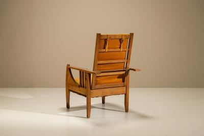 Amsterdam School Reclining Armchair in Oak The Netherlands 1930s