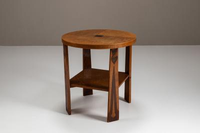 Amsterdamse School Sidetable in Oak and Coromandel The Netherlands 1930s