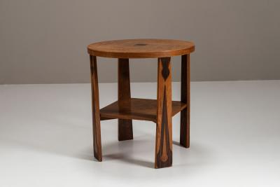 Amsterdamse School Sidetable in Oak and Coromandel The Netherlands 1930s