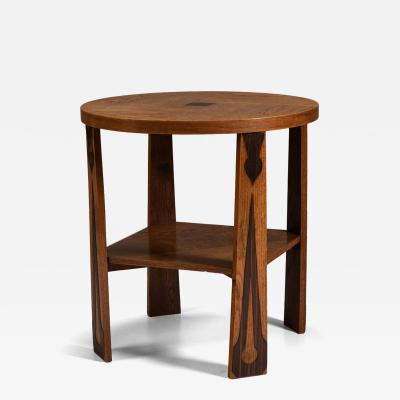 Amsterdamse School Sidetable in Oak and Coromandel The Netherlands 1930s