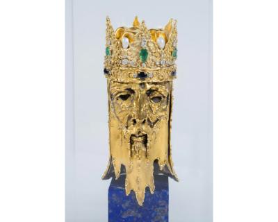 An 18K Gold and Gem Set Bust of a King by George Weil London