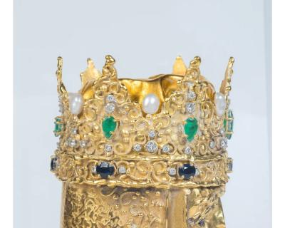 An 18K Gold and Gem Set Bust of a King by George Weil London