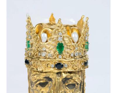 An 18K Gold and Gem Set Bust of a King by George Weil London