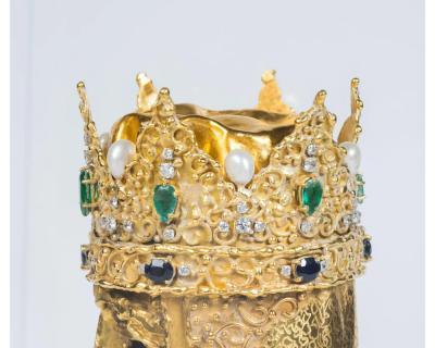 An 18K Gold and Gem Set Bust of a King by George Weil London