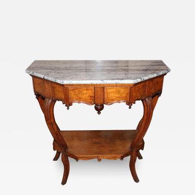 An 18th Century Florentine Walnut Six Sided Console Table