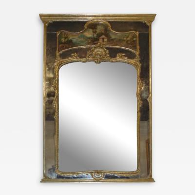 An 18th Century French Louis XV Style Silver Gilt Trumeau Mirror