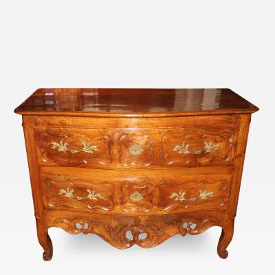 An 18th Century French Louis XV Walnut Two Drawer Commode