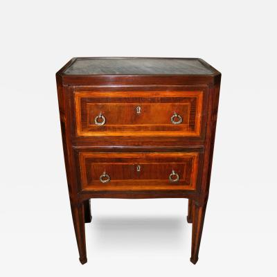 An 18th Century Italian Walnut and Satinwood Parquetry Bedside Commodino