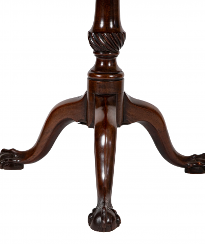An 18th Century Mahogany Pie Crust Birdcage Tilt Turn Table